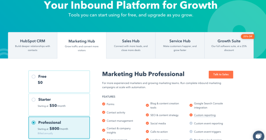hubspot-pricing-page