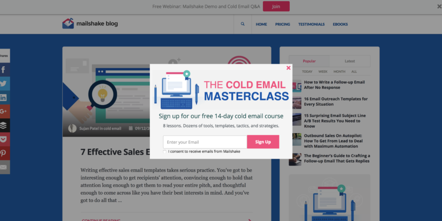 How to build an email list with Mailshake
