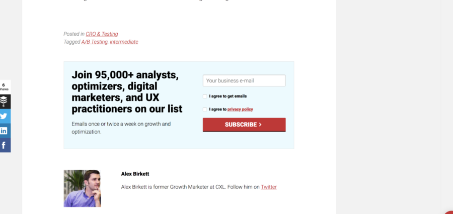 ConversionXL How to Build an Email List
