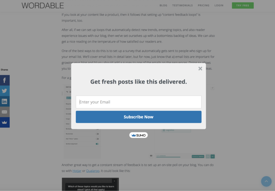Wordable How to Build an Email List