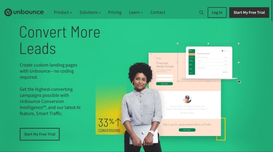 Unbounce landing page