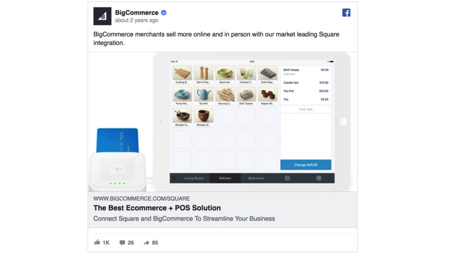 BigCommerce Facebook ad
