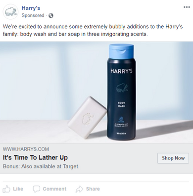 harrys best facebook ad