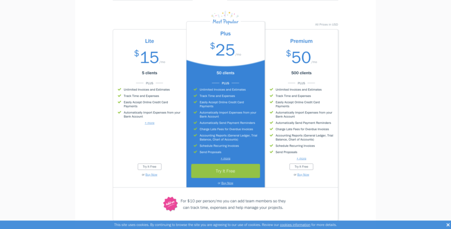 freshbooks digital product pricing