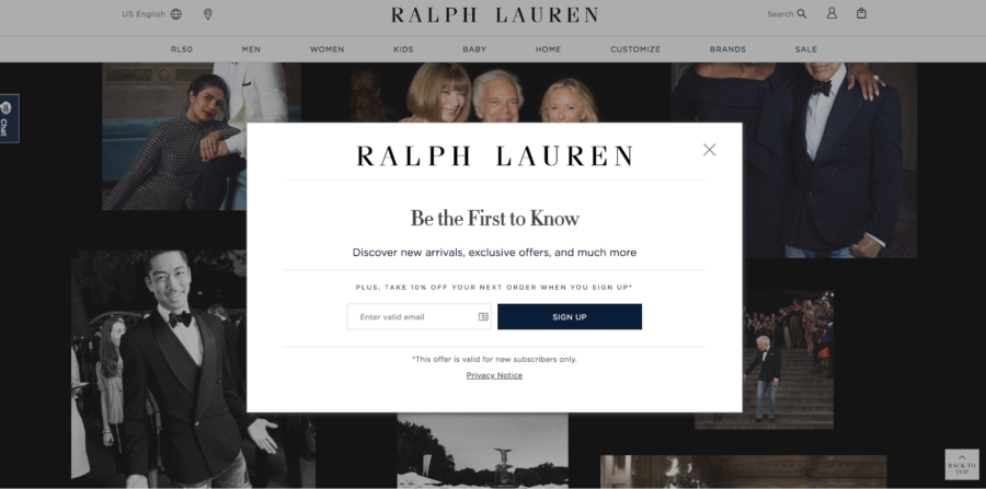 Ralph Lauren How to Build an Email List