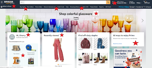 Amazon personalization example