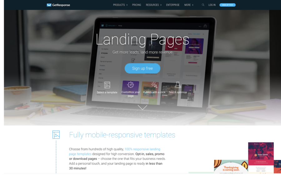 GetResponse Landing Page Builder