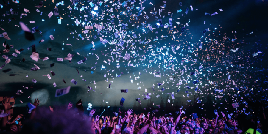 Nightclub with confetti